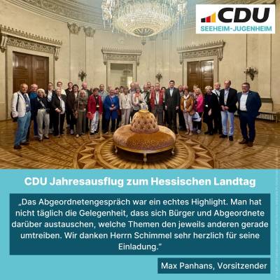 Das positive Feedback der Teilnehmer ermuntert die CDU im n�chsten Jahr wieder einen Ausflug anzubieten.