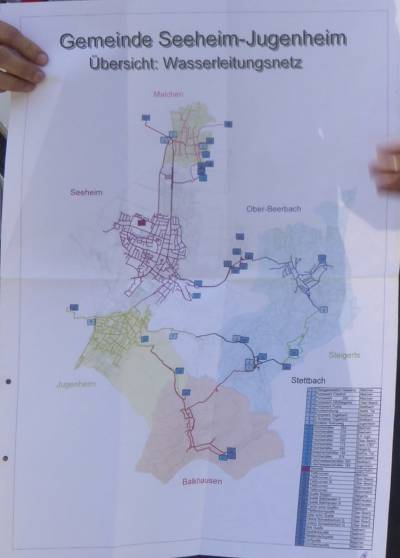 Die Grafik zeigt das komplexe Wasserversorgungssystem von Seeheim-Jugenheim.