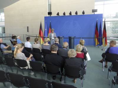 Hier finden die Pressekonferenzen der Kanzlerin und ihren Staatsg�sten statt.