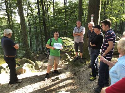 Er schilderte zahlreiche interessante Details zur Entstehung des Felsenmeers. 