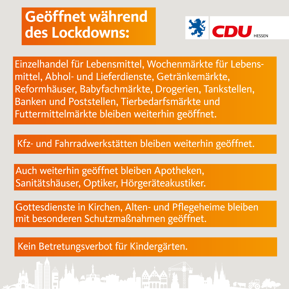 Geöffnet während des Lockdowns